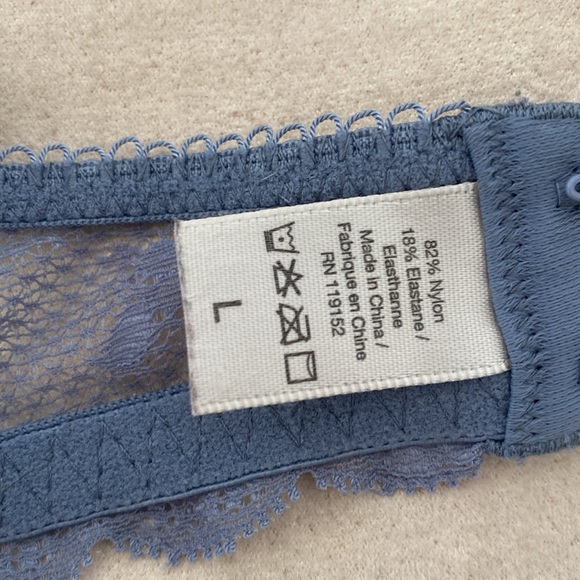 Jason Wu, wireless lace bra, demi shape, size L blue grey - Picture 8 of 9